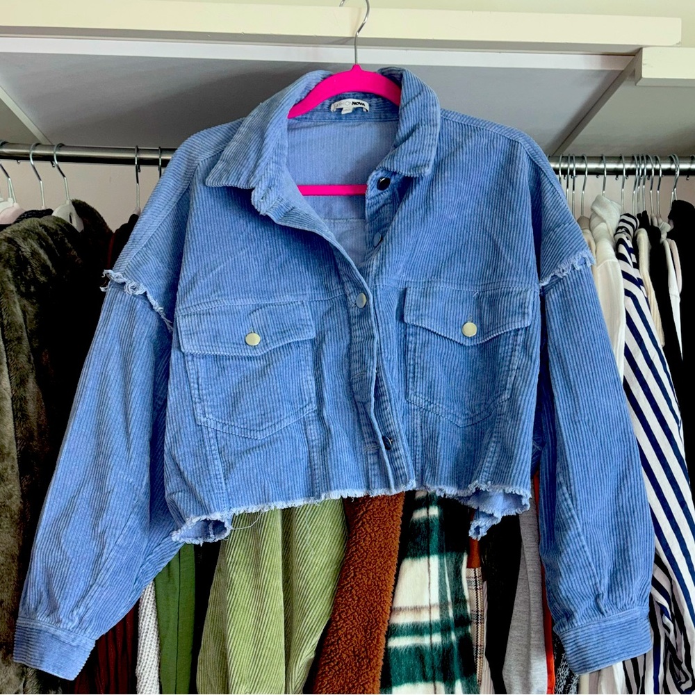 SOLD Blue Corduroy Cropped Jacket